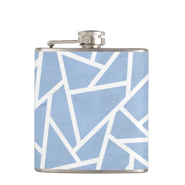 Pale blue and white mosaic pattern flask (Front)