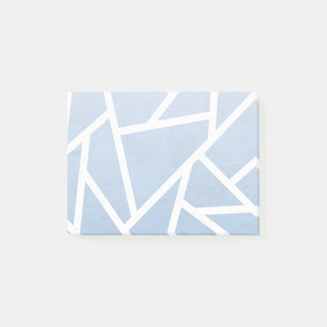 Pale blue and white mosaic pattern post-it notes (Front)
