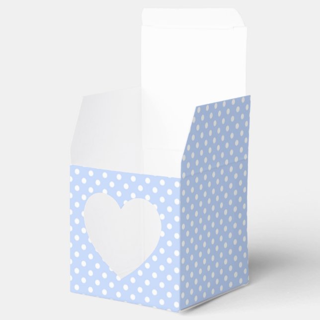 Pale Blue and White Polka Dot Favor Box (Opened)