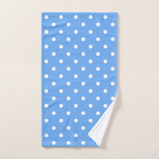 Pale Blue and White Polka Dots Bath Towel Set Zazzle