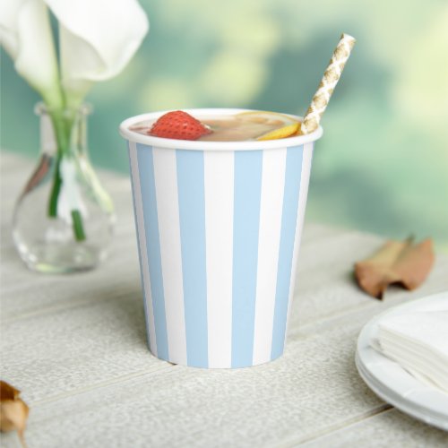 Pale Blue and White Stripe Paper Cups