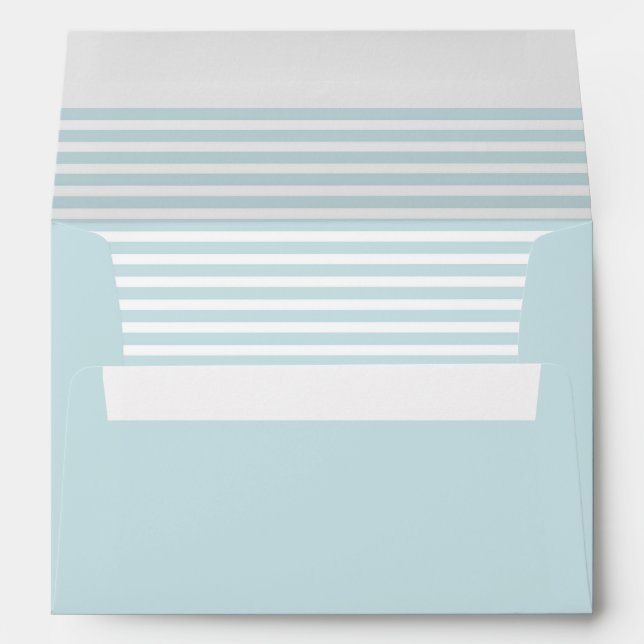 Pale Blue and White Striped  Envelope (Back (Bottom))