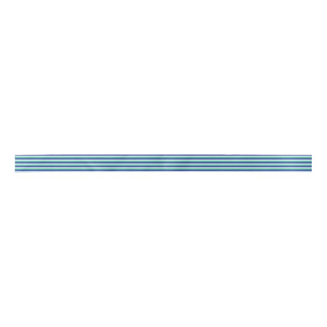 Pale Blue, Aqua Green and Blue Stripes Satin Ribbon (Front)