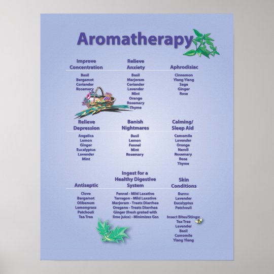 Pale Blue Aromatherapy Chart Poster | Zazzle.com