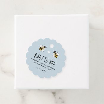 Pale Blue Baby To Bee Honey Shower Favor Tag by 2BirdStone at Zazzle