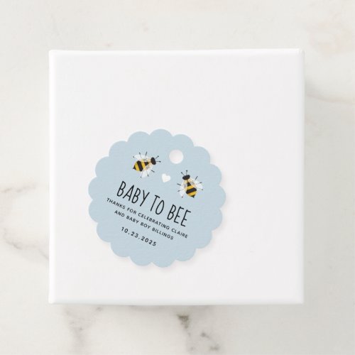 Pale Blue Baby to Bee Honey Shower Favor Tag