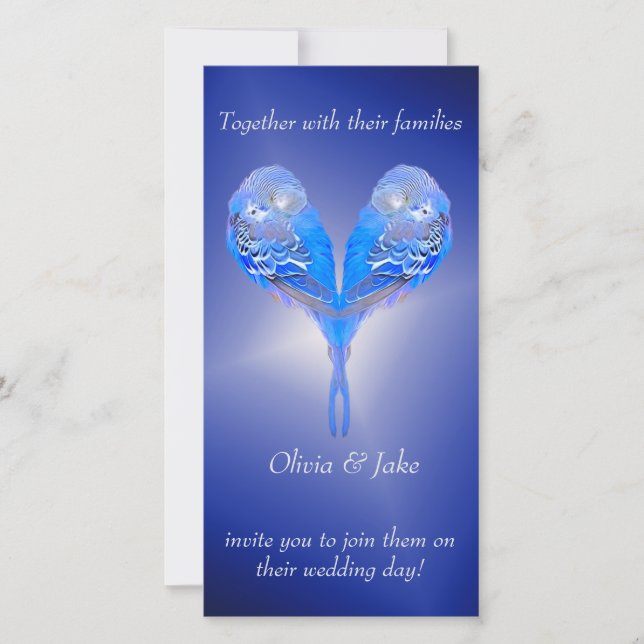 Pale blue birds on night blue wedding (Front)