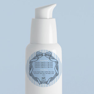 Pale Blue Bow Frame Ingredients & Directions Label