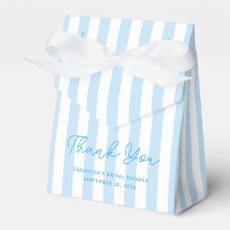 Pale Blue Candy Stripe Bridal Shower Thank You Favor Boxes