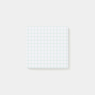 Pale Blue Checkered Pattern Soft Grid Design Post-it Notes