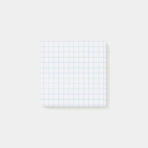 Pale Blue Checkered Pattern Soft Grid Design Post-it Notes