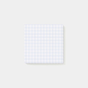 Pale Blue Checkered Pattern Soft Grid Design Post-it Notes