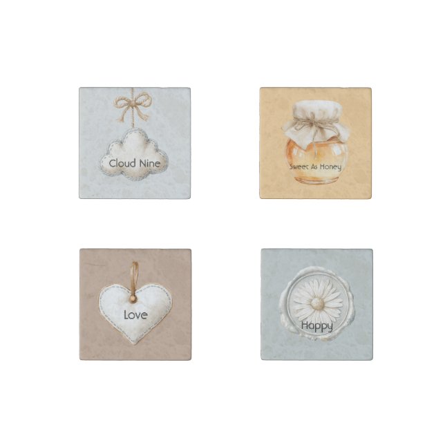 Pale Blue Cloud Nine Stone Magnet (Front)