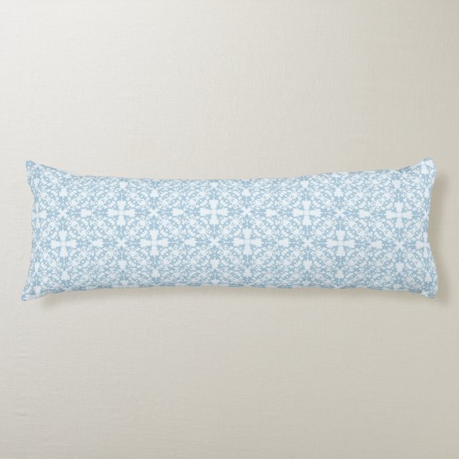 Pale Blue Damask Body Pillow (Front)