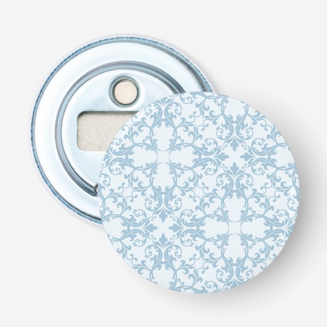 Pale Blue Damask Bottle Opener (Front)
