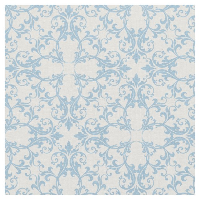 Pale Blue Damask Fabric (Close Up)