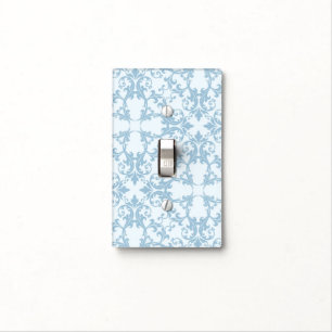 Pale Blue Damask Light Switch Cover