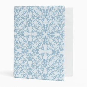 Pale Blue Damask Mini Binder