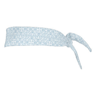 Pale Blue Damask Tie Headband