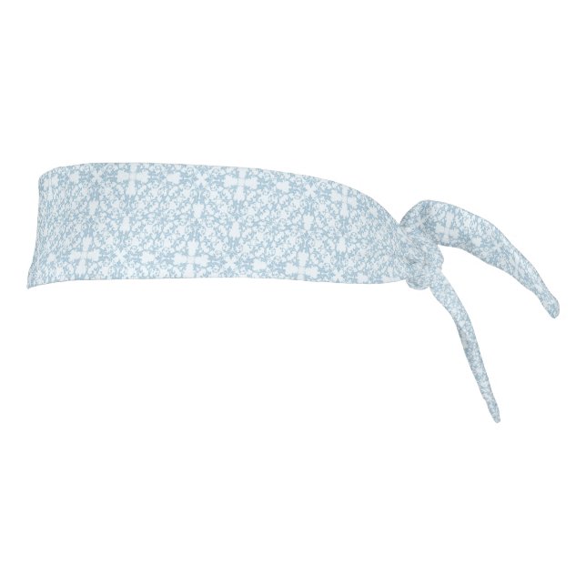 Pale Blue Damask Tie Headband (Rotate 90)