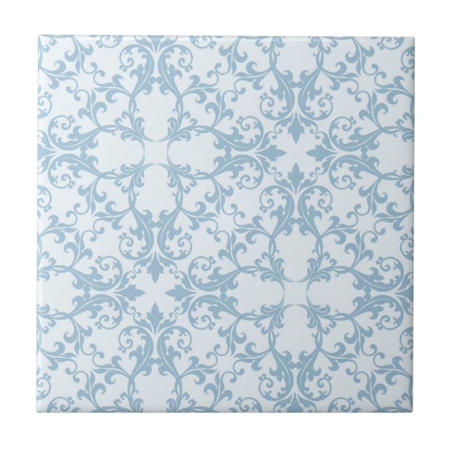 Pale Blue Damask Tile (Front)