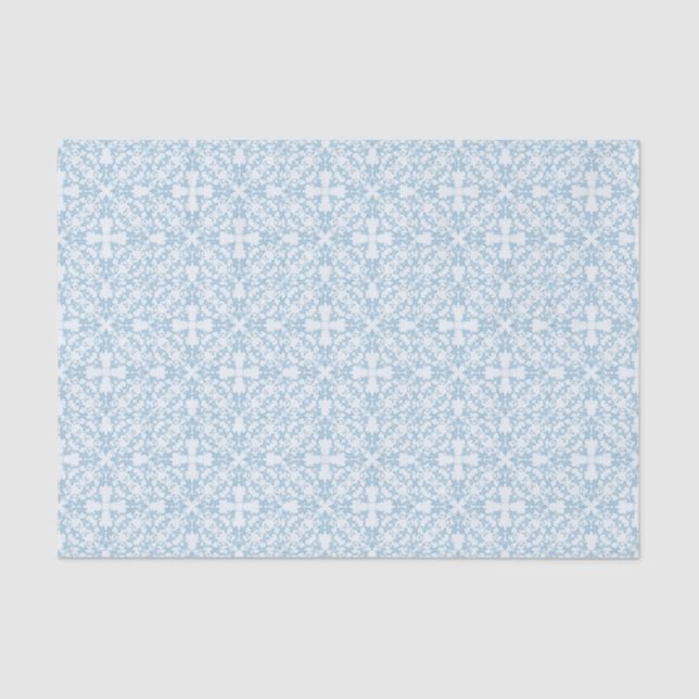 Pale Blue Damask Tissue Paper (Front)