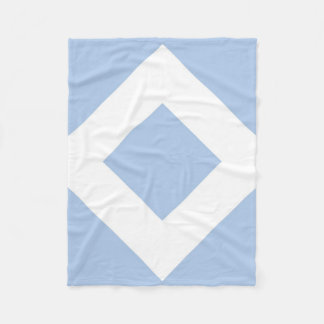 Pale Blue Diamond, Bold White Border Fleece Blanket