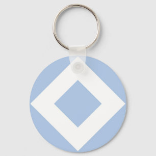 Pale Blue Diamond, Bold White Border Keychain