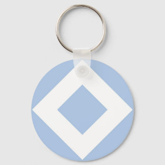 Pale Blue Diamond, Bold White Border Keychain