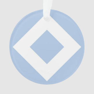 Pale Blue Diamond, Bold White Border Ornament