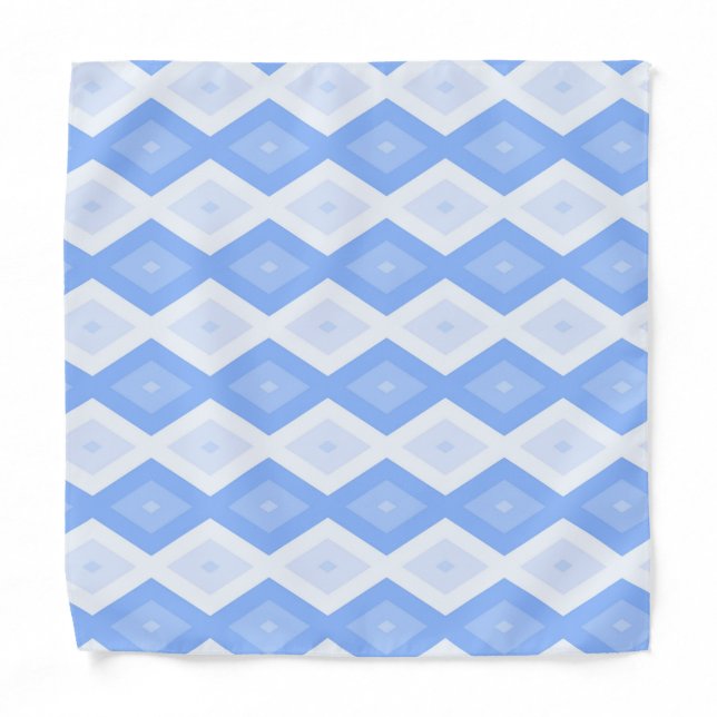 Pale blue diamond pattern bandana (Front)