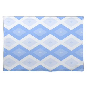 Pale blue diamond pattern cloth placemat