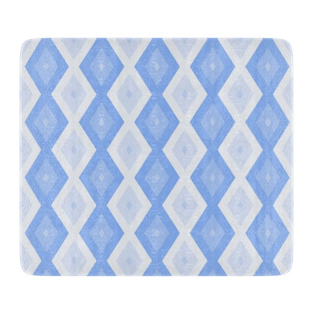 Pale blue diamond pattern cutting board (Front)