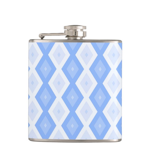 Pale blue diamond pattern flask (Front)
