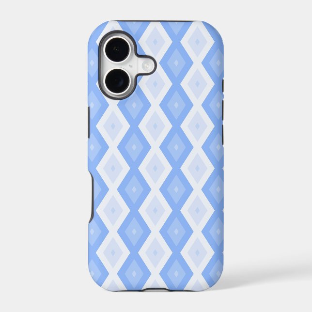 Pale blue diamond pattern iphone case (Back)