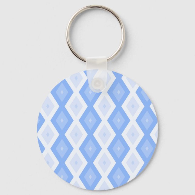 Pale blue diamond pattern keychain (Front)
