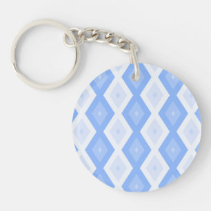 Pale blue diamond pattern keychain