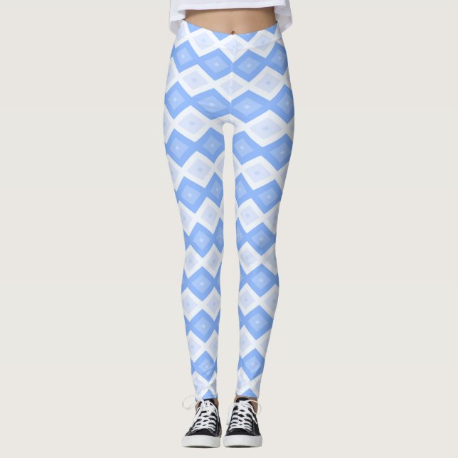 Pale blue diamond pattern leggings (Front)