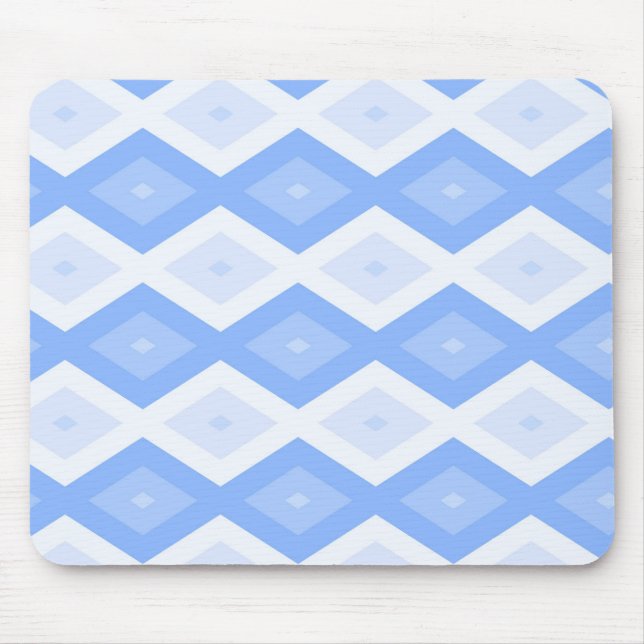 Pale blue diamond pattern mouse pad (Front)