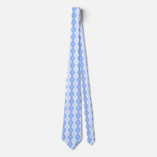 Pale blue diamond pattern neck tie (Front)