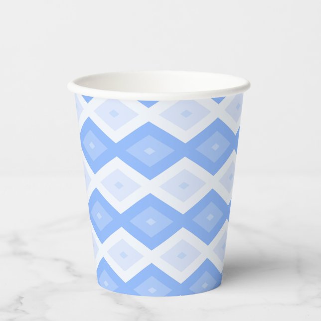Pale blue diamond pattern paper cups (Front)