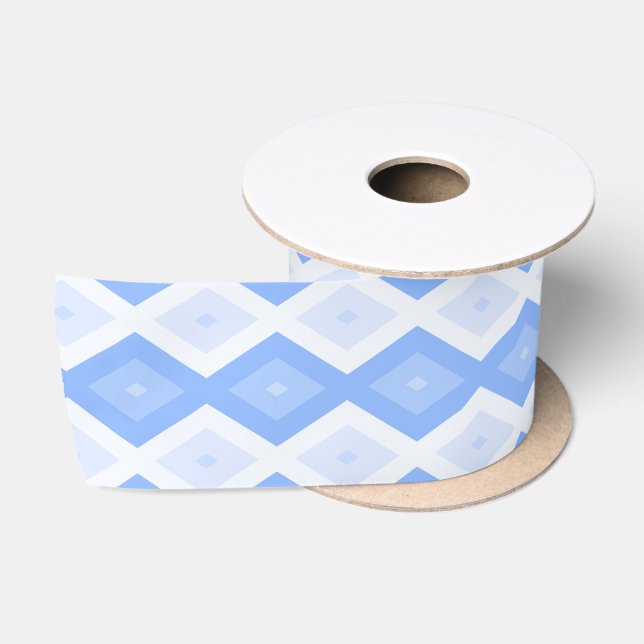 Pale blue diamond pattern satin ribbon (Spool)