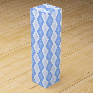 Pale blue diamond pattern wine box