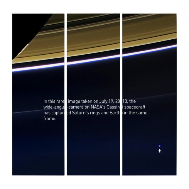 Pale Blue Dot - Cassini ⛔ HQ-quality Triptych (Front)