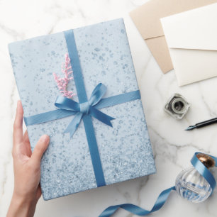 Pale Blue Faux Glitter Wrapping Paper
