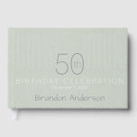Pale Blue faux Linen 50th Birthday Guest Book<br><div class="desc">Customizable 50th birthday guest book with image of linen fabric as background. You can easily change background image or delete it for choosing your favorite color. All texts are customizable too (font,  color,  size and position) by clicking the customizable button.</div>
