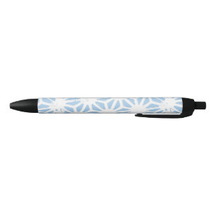 Pale blue geometric pattern pen