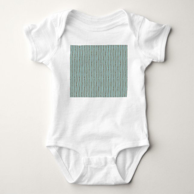 Pale Blue Geometric Repeat  Baby Bodysuit (Front)