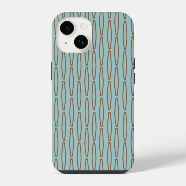Pale Blue Geometric Repeat  Iphone Case (Back)