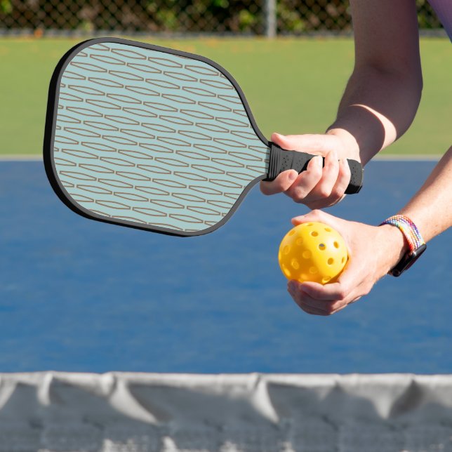 Pale Blue Geometric Repeat  Pickleball Paddle (Insitu)